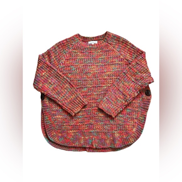 Keren Hart Chunky Knot Multi-colored Scoop hem sweater size medium - Picture 3 of 10